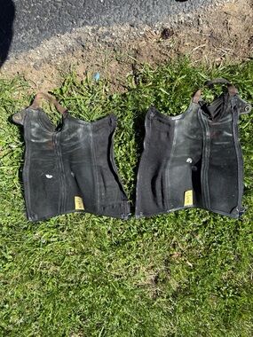 TredStep Black Leather Half Chap Pair